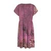 Women's Round Neck Summer Fly Sleeve Casual Printed Loose Button Pocket Midi Dresses