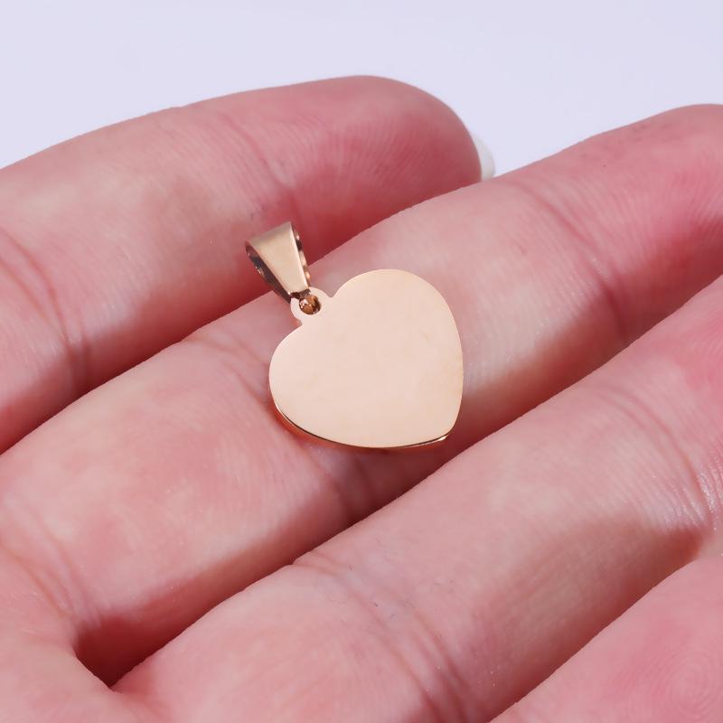 Stainless Steel Heart Pendant Charm for DIY Jewelry – 15x15mm