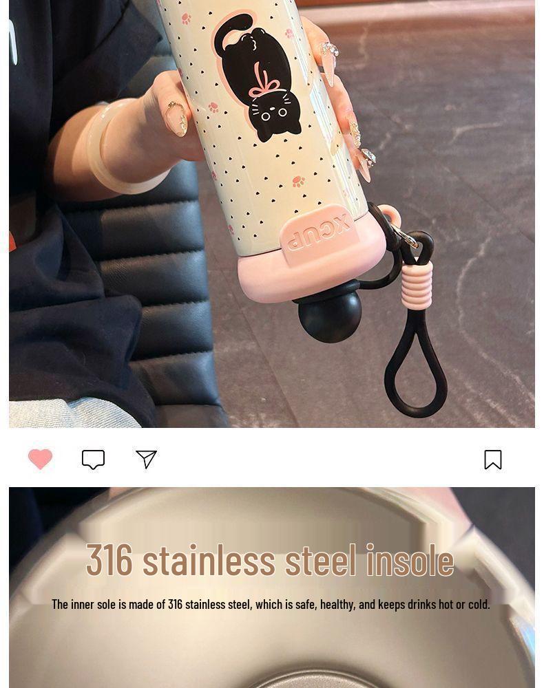 Insulated Straw Cup: Cute Outdoor Portable Coffee Cup for Girls