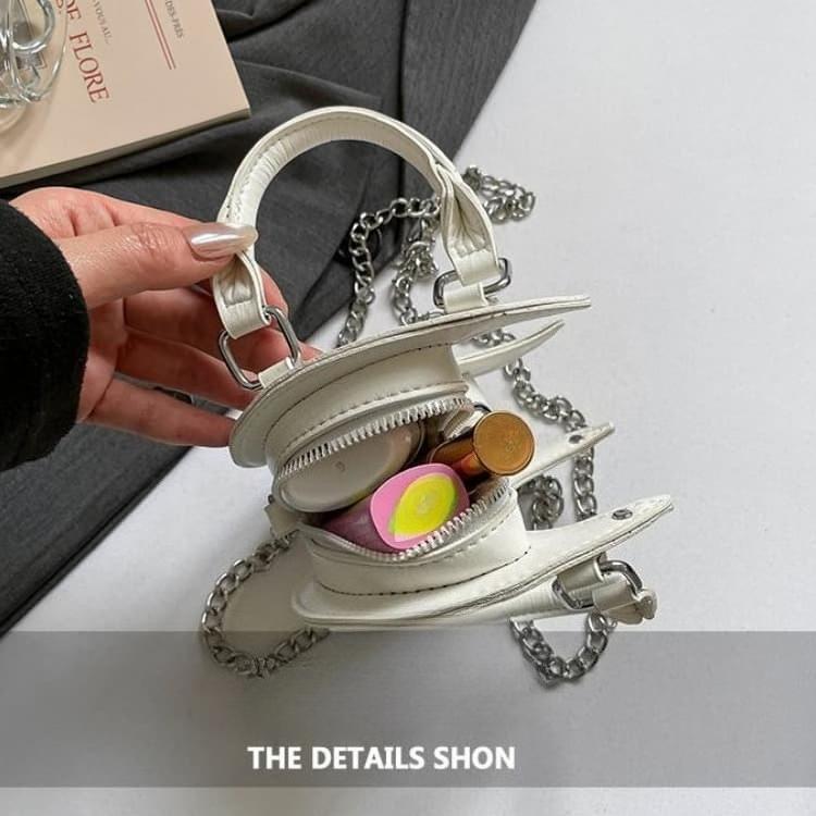 Moon Shape Rivet Chain Bag Women's Handbag