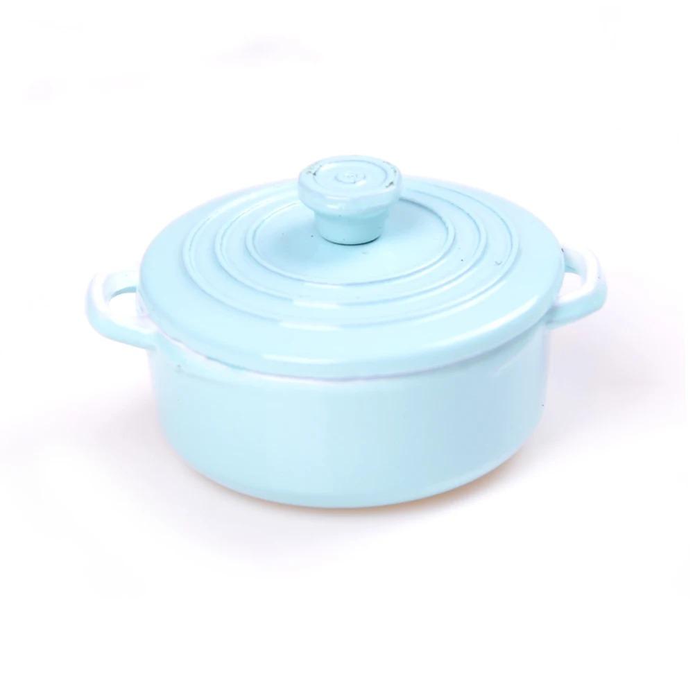 1:12Scale Dollhouse Miniature Kitchen Utensils Cooking Ware Mini Pot Boiler Pan with Lid Doll house Accessories Play Kitchen Toy