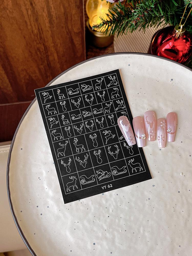 

Хромированные наклейки для ногтей «Луна и бабочка» с клейкой основой — дизайн в форме звезды и сердца