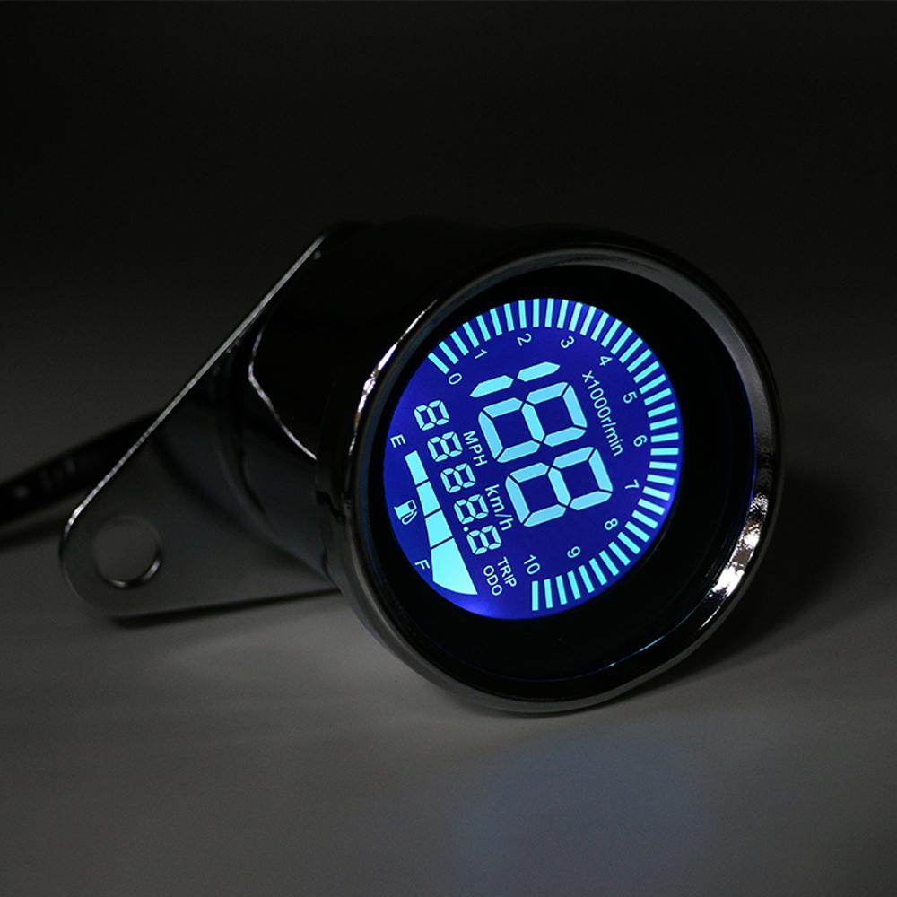 Digital 12V Universal Digital Motorcycle Speedometer Odometer Tachometer Gauge fuel meter LED Indicator