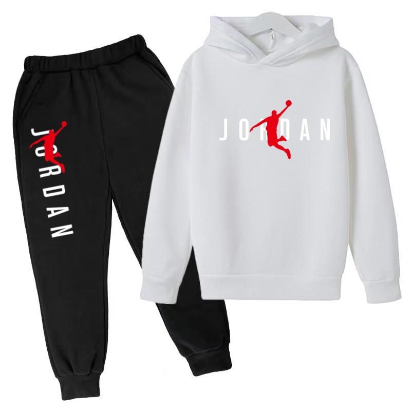 Felpa con Cappuccio per Bambini Lettere da Basket Pullover 3-12 Anni Giacca Felpa+Pantaloni Ragazzo Ragazza Neonato Abbigliamento Jogging Tempo Libero Moda Marca Set