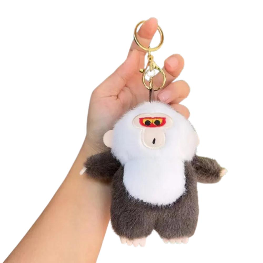 Stuffed Animals White-Faced Monkey Plush Toy Soft Fur Plush Doll Chimpanzees Doll Keychain Keyholder 12cm Monkey Car Pendant