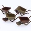6 Pieces Miniature Wheelbarrow Garden Cart Dollhouse Trolley Barrow Accessories Mini Sand Trolley Model Making Micro Landscape Decoration Garden