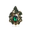 Vintage Crystal Glass Brooch French Rhinestone Flower Men's Blazer Pin Banquet Clothing Corsage Accessories
