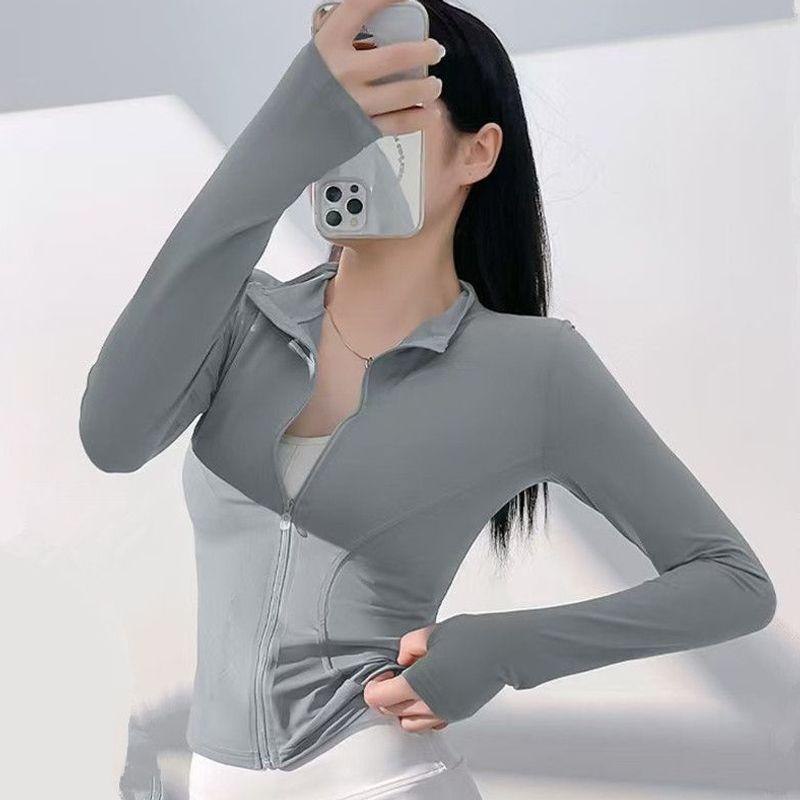 Women's Lightweight Sun Protection Quick-Drying Yoga Top - Ice Silk Short Style for Summer Outdoor Cycling & Running with UV Protection