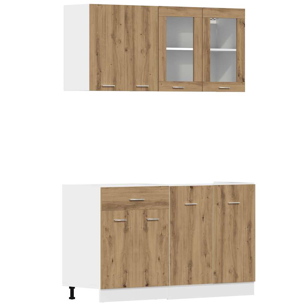 4-teiliges Küchenschrank-Set Lyon Artisan Eiche Holzwerkstoff