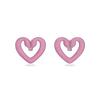 Una Heart Design Crystal Earrings Women Earrings Pink 5631171RSPRD