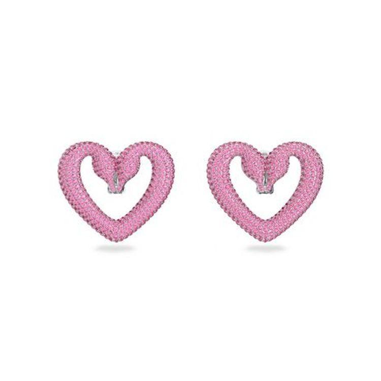 Swarovski Una Heart Design Crystal Earrings Women earrings Pink 5631171RSPRD F,Pink