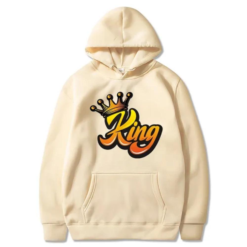 Women's Long Sleeves Women Streetwear Hoodie Sweatshirt King Print Harajuku Pullover Autumn Casual Hooded Hoodie Sweatshirts