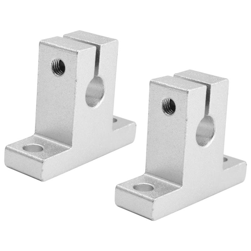 AD23-2 Pcs Linear Motion Rail Clamping Rod Rail Guide Support Shaft Bracket Coupling Mount SK8 8Mm