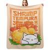 Chubby Cat Shrimp Tempura Cat Throw Blanket Soft Home Decor Blanket for Couch Bedroom