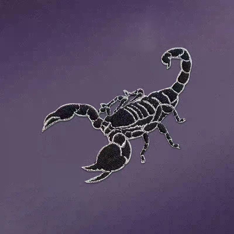 4Pcs Animal Embroidery Patch Spider Scorpion Bat Iron On Patch Applique DIY Holes Repair Clothing Decoration
