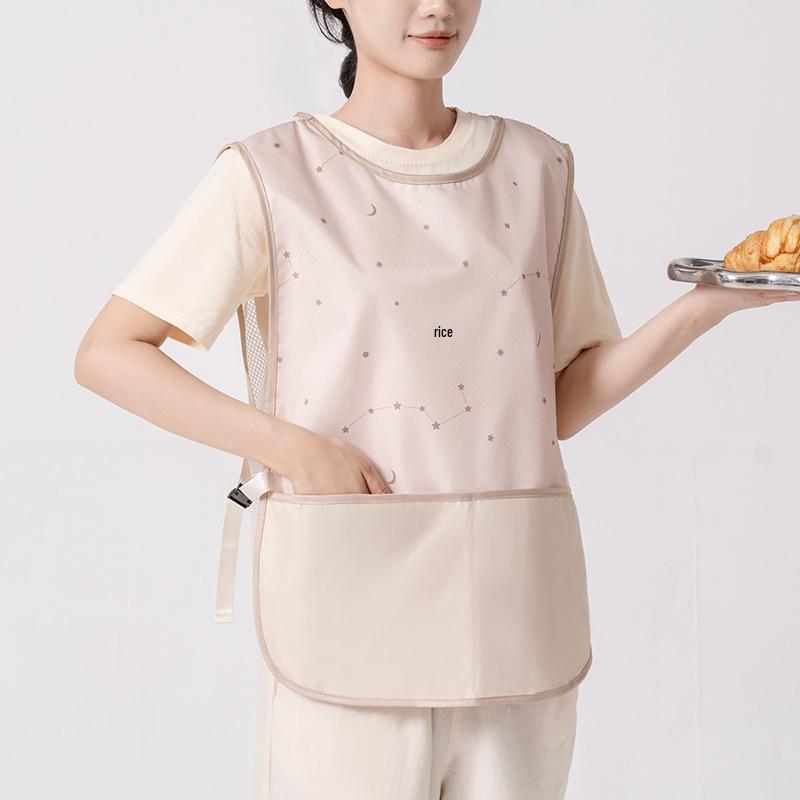 Waterproof Sleeveless Kitchen Apron - Oil-Proof, Hand-Wiping Vest-style Workwear for Cooking and Catering
