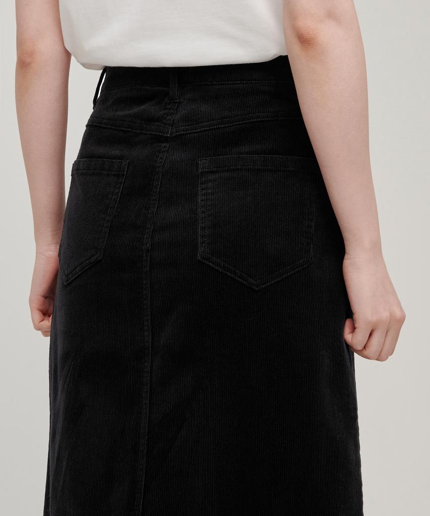 Musinsa Standard Woman Women'S Corduroy Midi Skirt [Black]