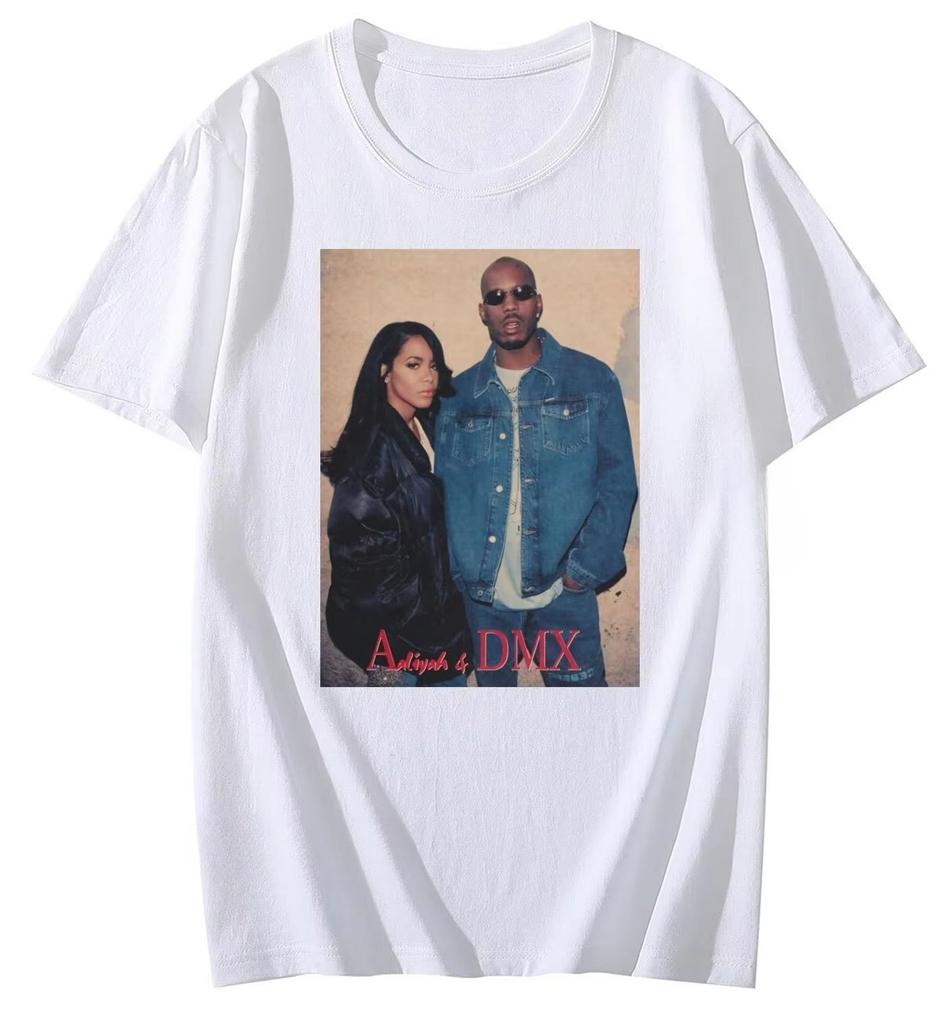 Fashion Summer Dmx and Aliyah Vintage T Shirt Anime T-Shirt Men Women Harajuku Casual Hip Hop Short Sleeve Tops Tees T Shirt