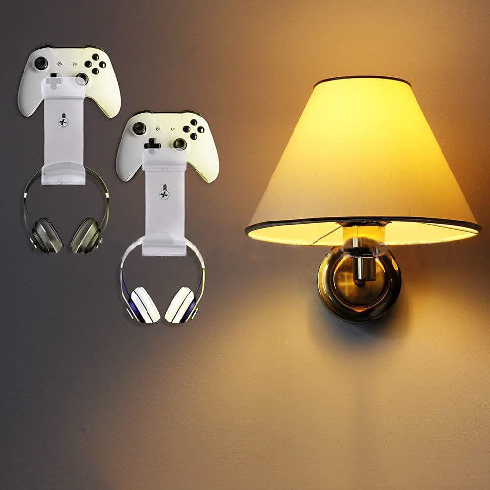 Wall-Mounted Transparent Game Controller and Headphone Stand for PS4/PS5