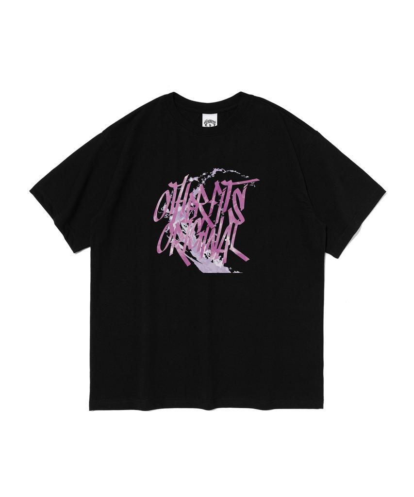 OTHERFITS Graffiti Logolu Kısa Kollu Tişört (Siyah/Pembe)
