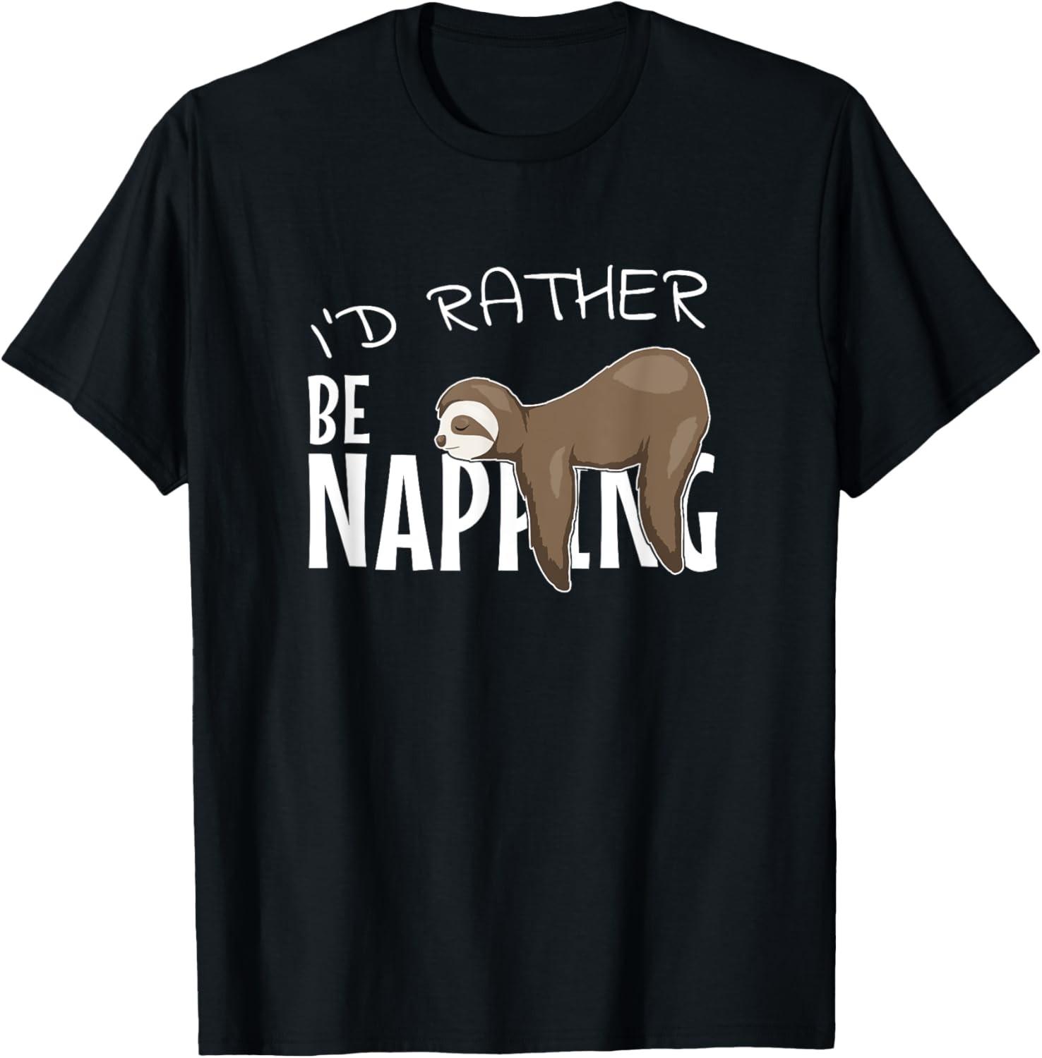 I d Rather Be Napping Novelty Chilling Sleepy Sloth T-Shirt S разноцветный