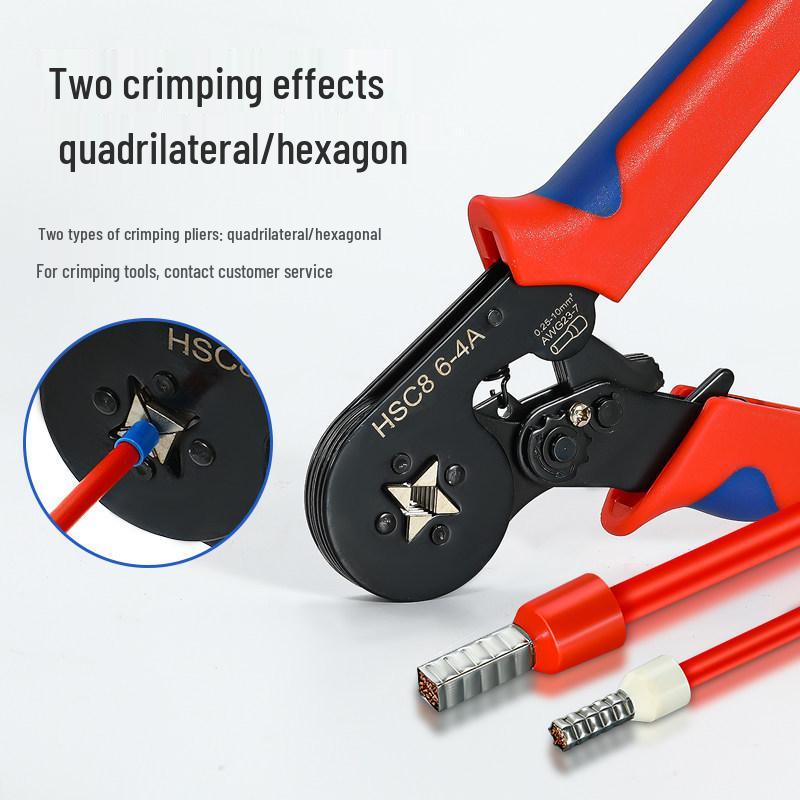 Pure Copper Cold Crimp Terminal Set - Pin Type Wire Lug & VE Tube Crimp Connector with Quick Press Wire Cap & Crimping Pliers