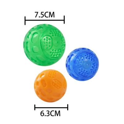 Pet Dog Cat Puppy Sounding Toy Polka Squeaky Tooth Cleaning Ball Playing Pet Teeth Chew Rubber Toy Pet Dental Care Accessories