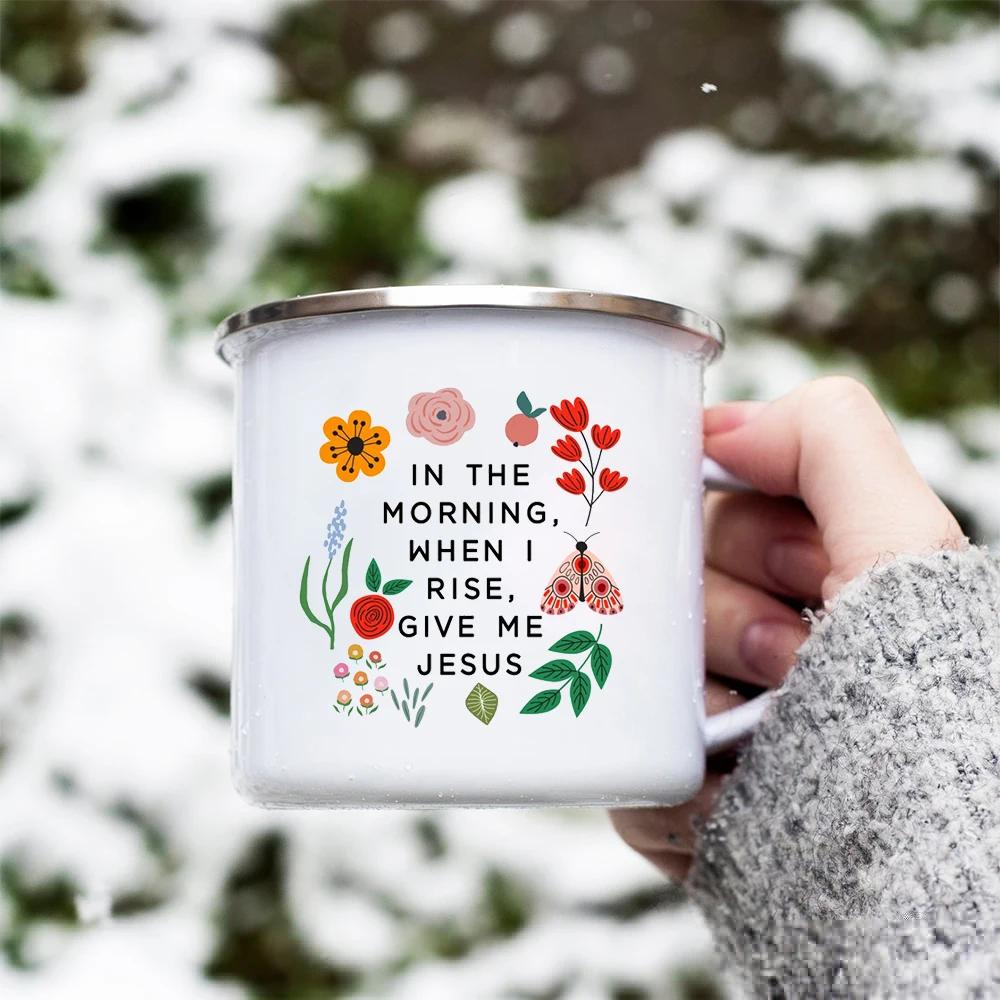 

Христианские креативные эмалированные кружки для кофе, чая, для женщин, для домашнего офиса, завтрака, десерта, молока, какао, христианские подарки на День матери 360ML