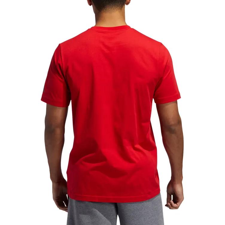 adidas T Shirts Men's Red Crew Neck Moderate Straight Fit GE4111