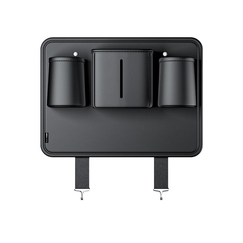 

SEAMETAL Противоударный коврик для спинки сиденья автомобиля из искусственной кожи, сумки для хранения в машине, держатель для бутылок и коробок для салфеток 1pc чёрный