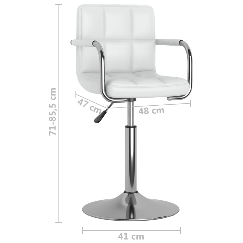 Bar Stool White Faux Leather
