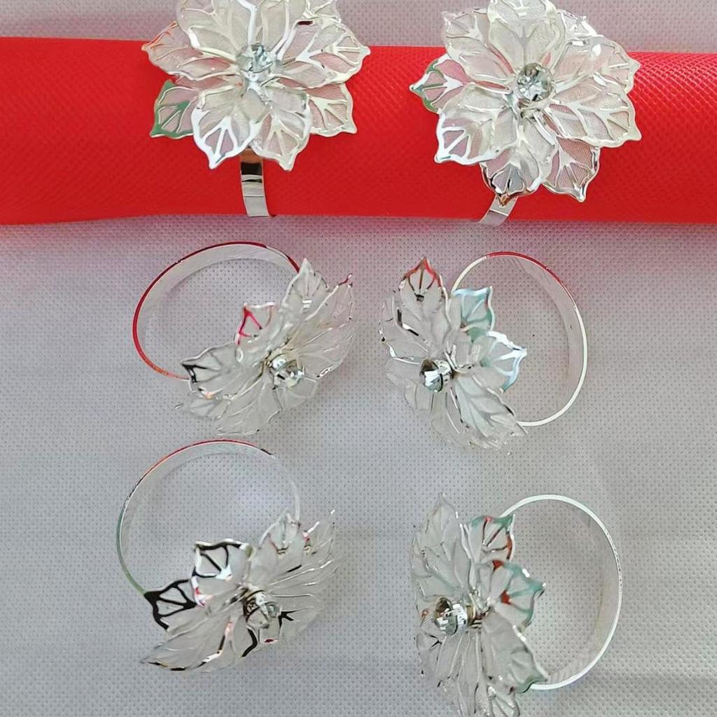 Exquisite Serviettenringe aus Kupfer und Strass in Blumenform für Hotels und Veranstaltungen