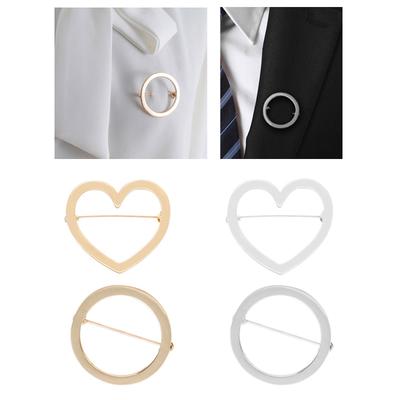 Elegante Sicherheits-Cardigan-Spange Runde/Herzförmige Brosche Glatte Legierung Abzeichen Accessoire für Damen Bekleidungszubehör