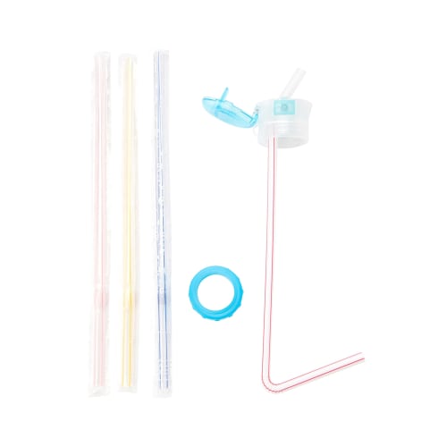 Strix Design Pocket Straw, Made in Japan, with Adjustable Joint and Replacement Straw, Blue, One-Handed Opening, One-Touch Opening, PET Bottle Straw C