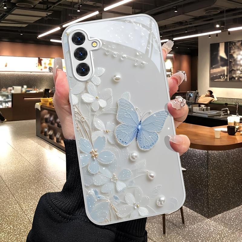 

Модный чехол из закаленного стекла для телефона, подходит для Samsung Galaxy S26 S25 S24 S23 S22 S20 FE/Ultra/Plus5G, противоударная задняя крышка Galaxy S25 серебряный