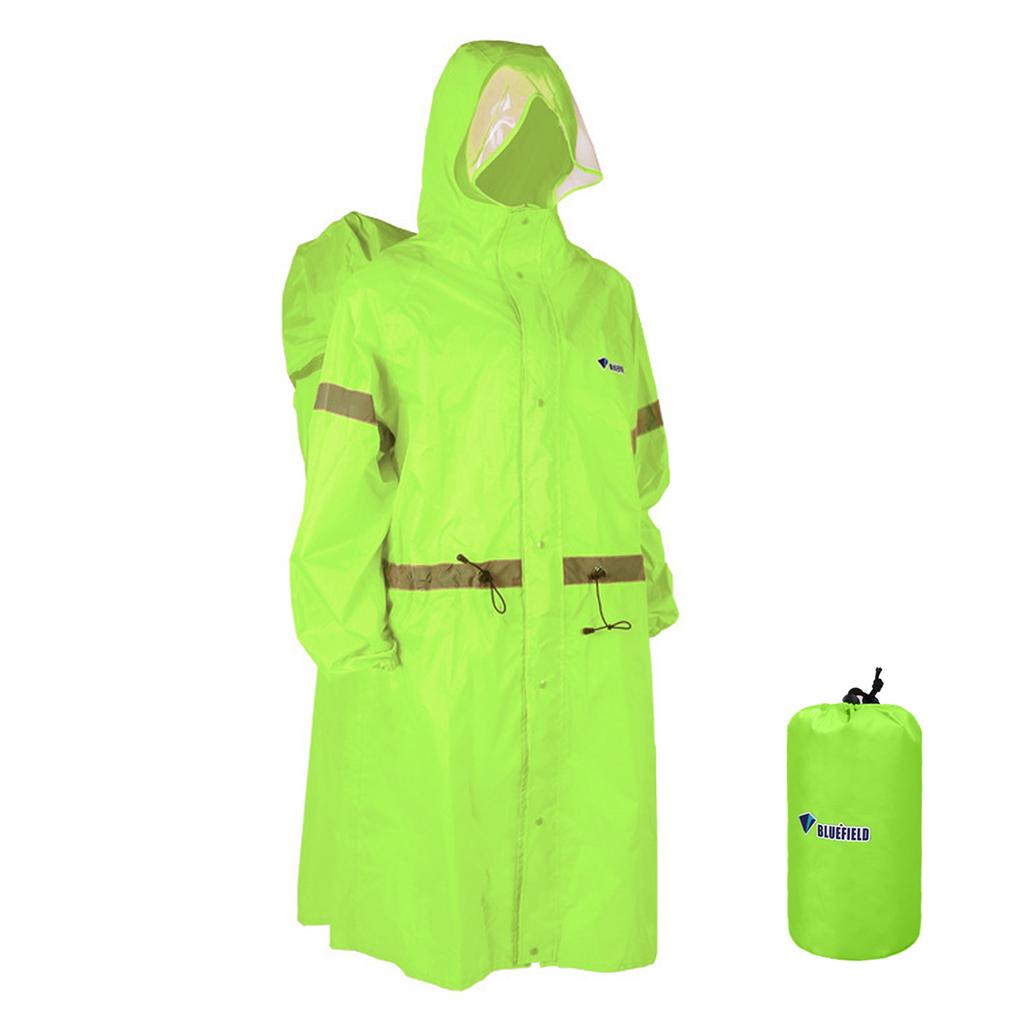 Poncho De Pluie Long Réutilisable - Imperméable, Respirant, Bandes Réfléchissantes - Taille XXL Noir - Pour Hommes, Femmes, Activités Outdoor