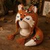 Warm Animal Hood Knitting Hat Adorable Woodland Animal Headwear Dragon Wolf Frog Hat  Party Cosplay