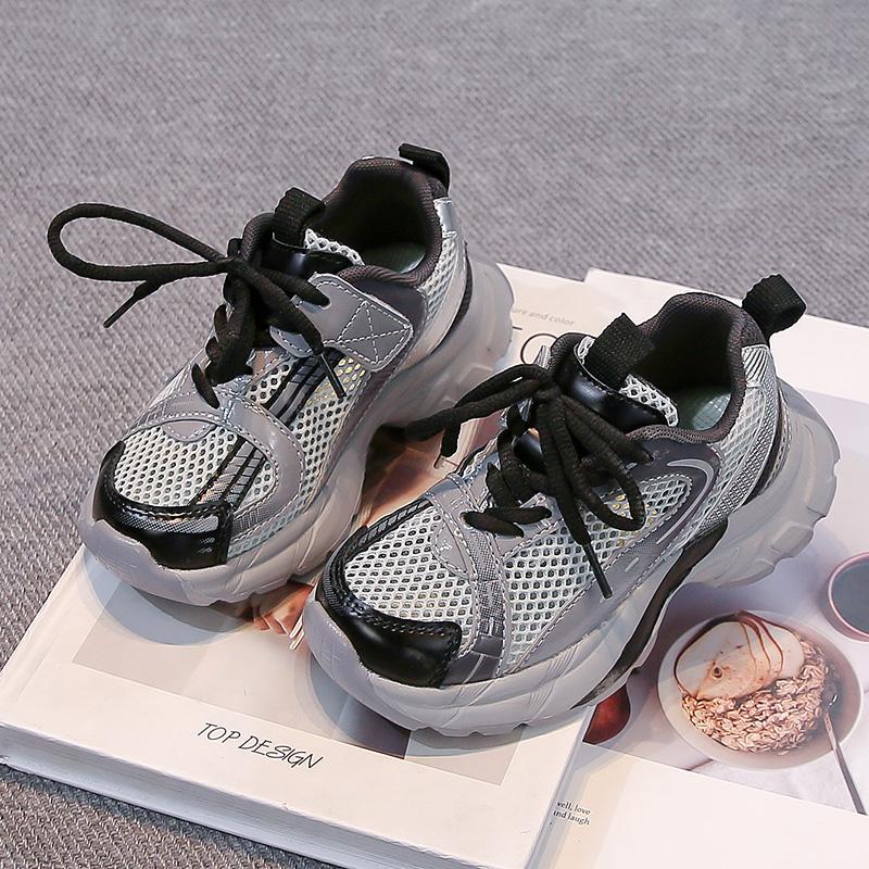 Students Tennis Shoes Mesh Breathable Kids Running Shoes Non-slip Thick Soft Sole 2025 New Children Basketball Shoes Trendy