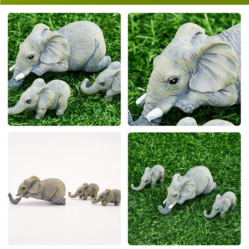 3 Pcs/set Elephant Set Lucky Longevity Gift, Mother and Child Elephant Ornament Crafts Design Cute Home Furnishings.