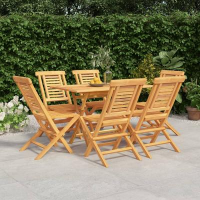 Vidaxl 7-Cz. Garden Furniture Set, Solid Teak Wood