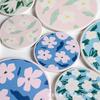 Insulation Mat, Tea Coaster, Round Flower Pattern, Creative Personalized Bowl Kettle Mat, Diatomaceous Earth Absorbent Coaster