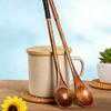 Waben-Holz-Kaffeerührlöffel mit langem Griff - Gitterdesign
