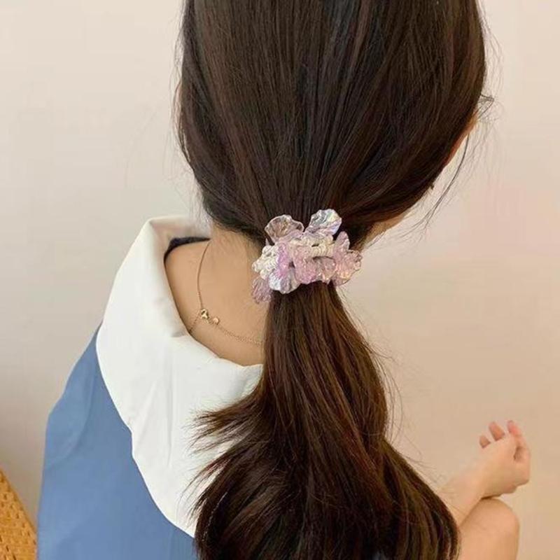 Fashionable Fabric Shell Pearls Hair Rope Adds A Touch Of Styles To Any Hairstyle Hair Accessories For Different Ages