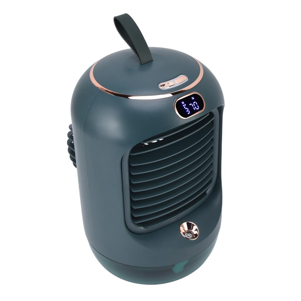 Mini Air Conditioner Humidifier Aromather 3 Gears 5 Blades USB Charging Night Light Water Cooling