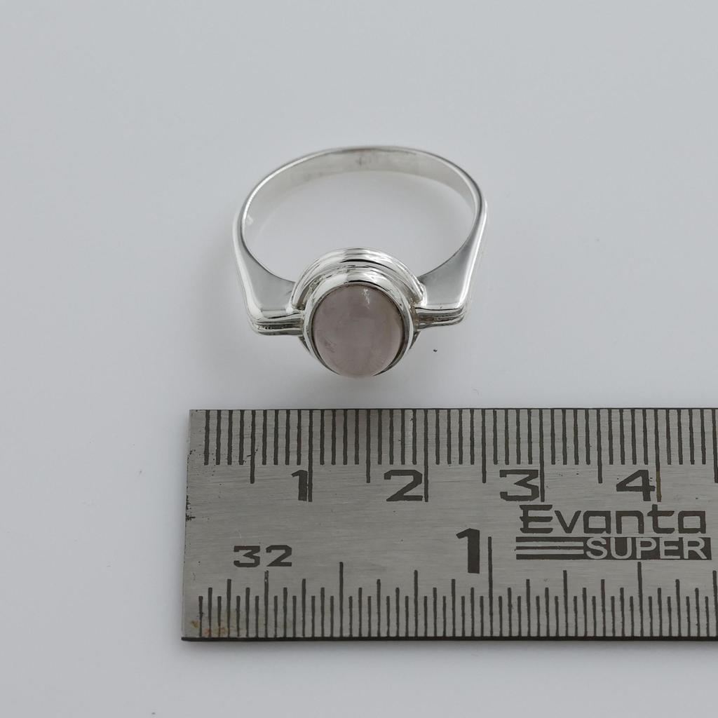 Rose Quartz Silver Ring, Pure 925 Sterling Silver Handmade Jewelry, Silver Jewelry, Unisex Ring Ar8945