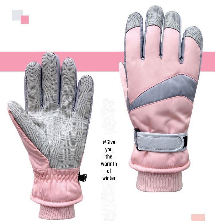 USB Heated Ski Gloves: Waterproof, Touchscreen-Compatible, Non-Slip, Thick Winter Warmth.