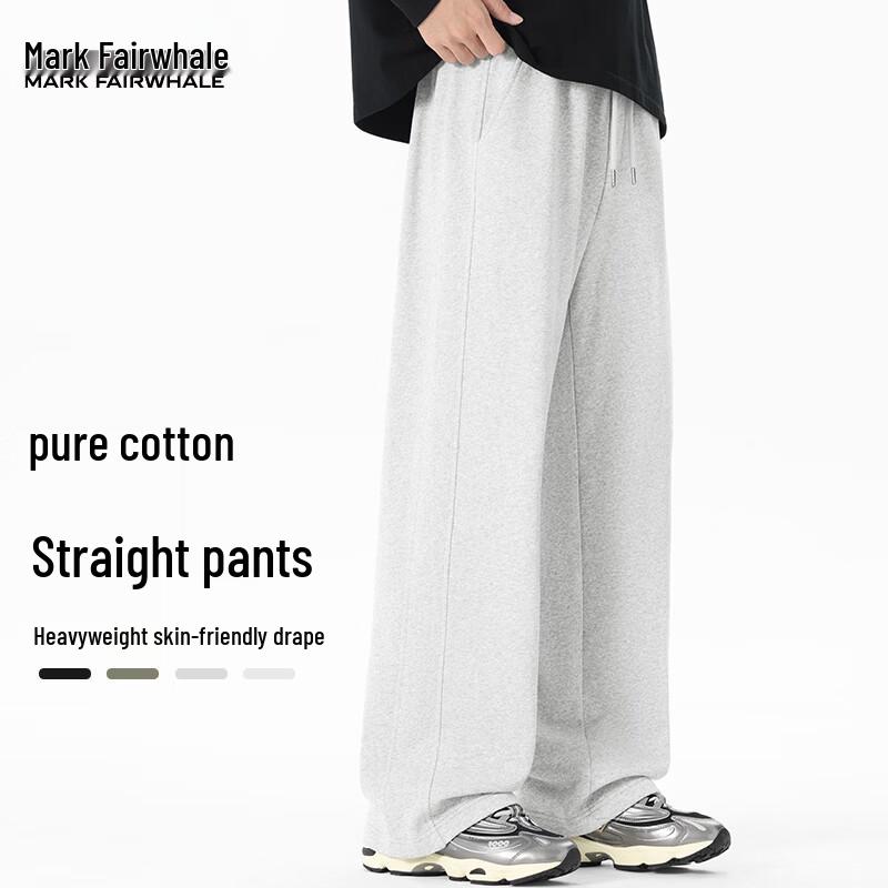Mark Fairwhale Men's 300G Heavy Cotton Straight-Leg Casual Sweatpants