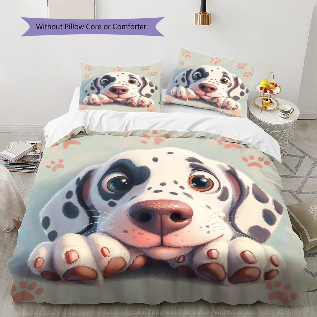 Dalmatian Pattern Bedding Home Decoration Birthday Gift (1 * duvet cover + 2 * pillowcase, without core)