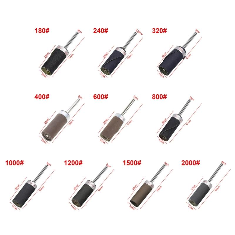 3mm Shank Sandpaper Rod Portable Sand Paper Bar Electric Polishing Buffing Grinding for Head 180# To 2000# for Rotary To