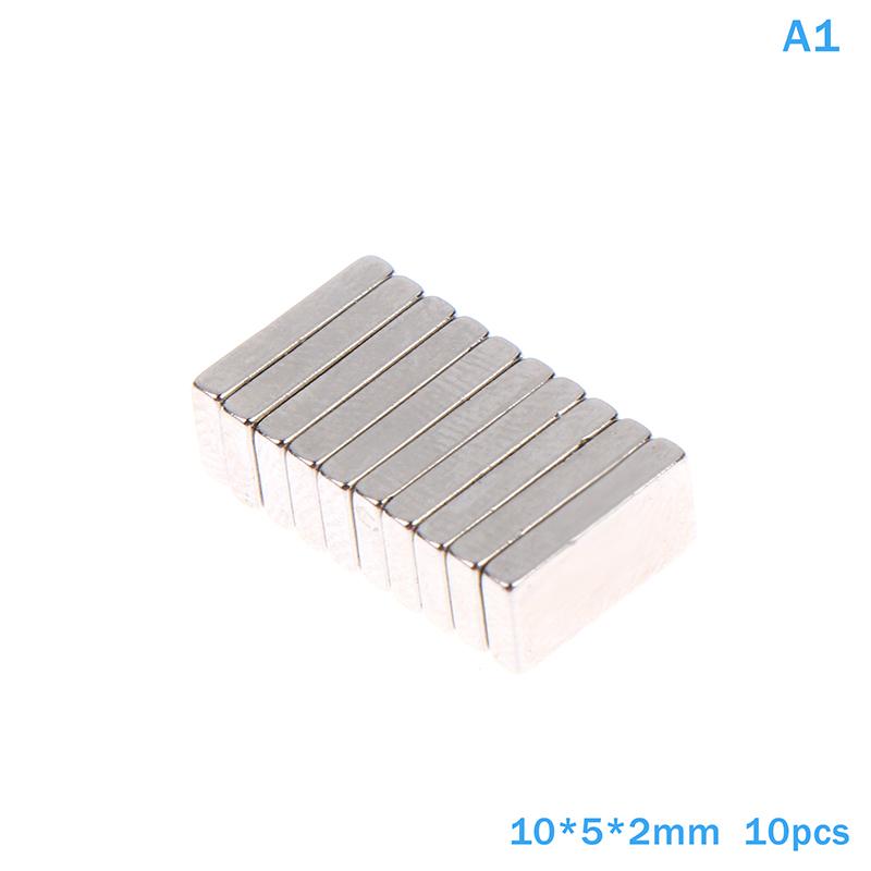 10 Stück Magnete in verschiedenen Größen Starker Neodym-Magnet N35 Ndfeb Permanentmagnetische Imanes Block Leistungsstarke Magnete Kühlschrank